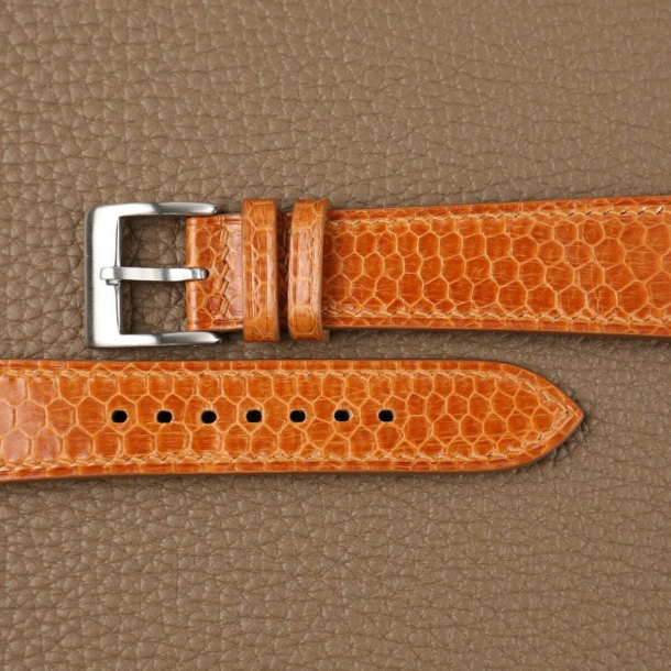 Cognac Snake Sea Leather Watch Strap - Image 2