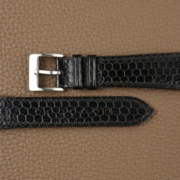 Black Snake Sea Leather Watch Strap - Image 2