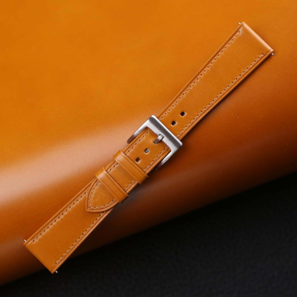 Whiskey Shell Cordovan Leather Watch Strap 4 Whiskey Shell Cordovan Leather Watch Strap - Image 4