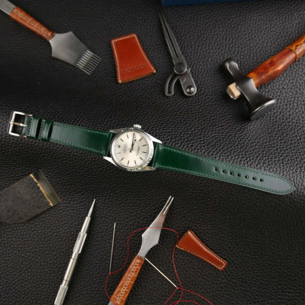 Green Shell Cordovan Leather Watch Strap - Image 2