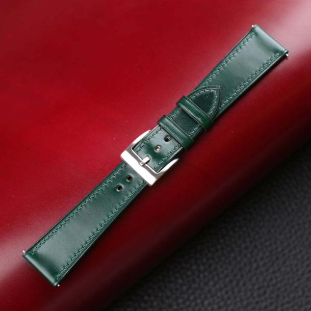 Green Shell Cordovan Leather Watch Strap - Image 4