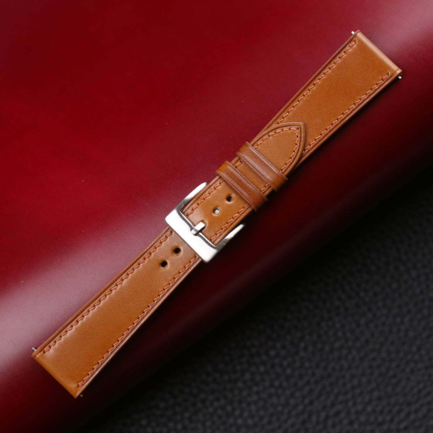 Cognac Shell Cordovan Leather Watch Strap - Image 4