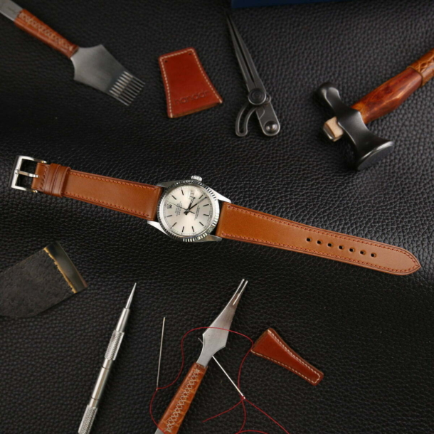 Cognac Shell Cordovan Leather Watch Strap - Image 2