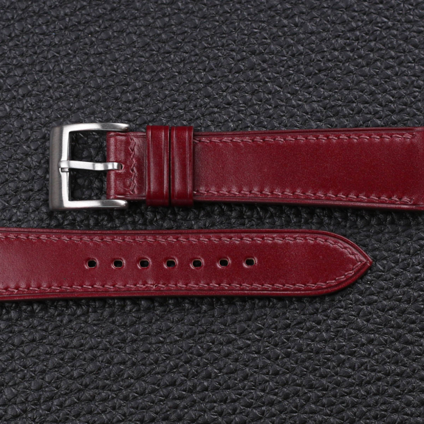 Burgundy Shell Cordovan Leather Watch Strap - Image 3