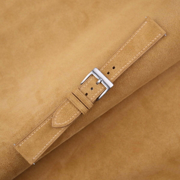 Light Brown Suede Leather Watch Strap - Image 3
