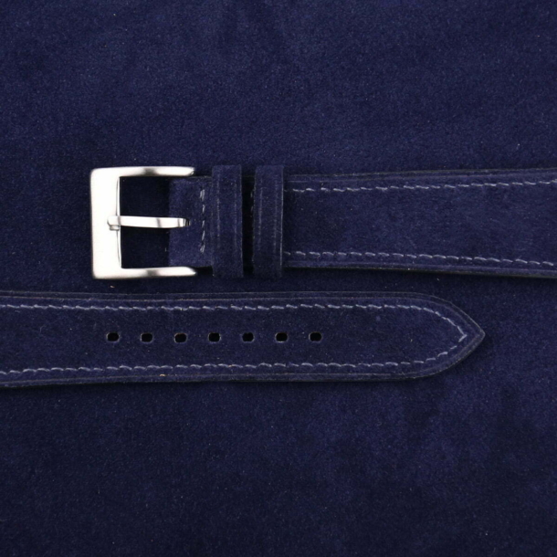 Navy Suede Leather Watch Strap - Image 3