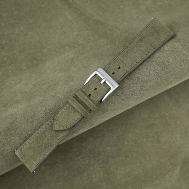Moss Suede Leather Watch Strap - Image 3