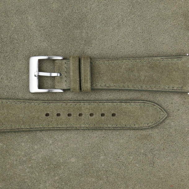 Moss Suede Leather Watch Strap - Image 2