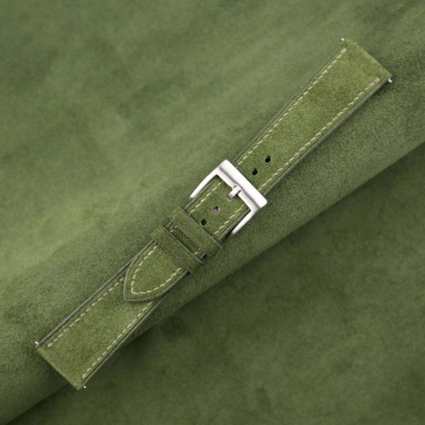 Christmas Gift Ideas Green Suede watch strap - Image 3