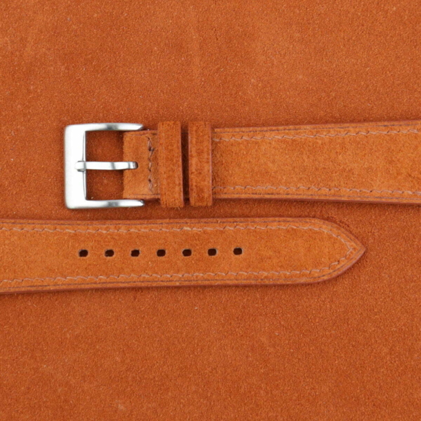 Burnt Orange Suede Leather Watch Strap 3 Burnt Orange Suede Leather Watch Strap - Image 3