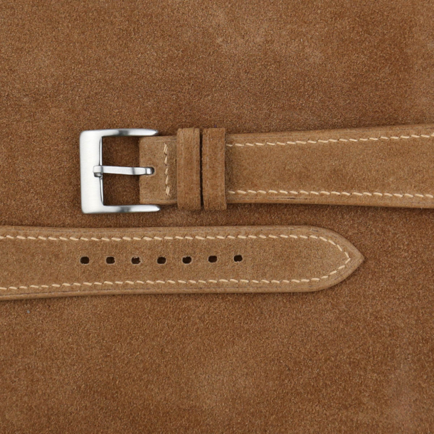 Brown Suede Leather Watch Strap 2 Brown Suede Leather Watch Strap - Image 2