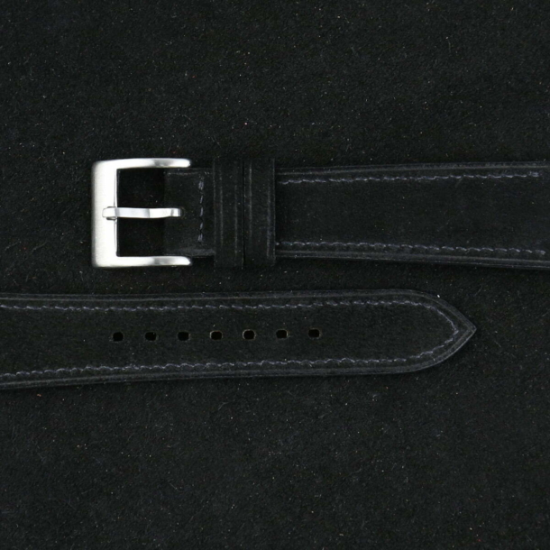 Black Suede Leather Watch Strap - Image 2