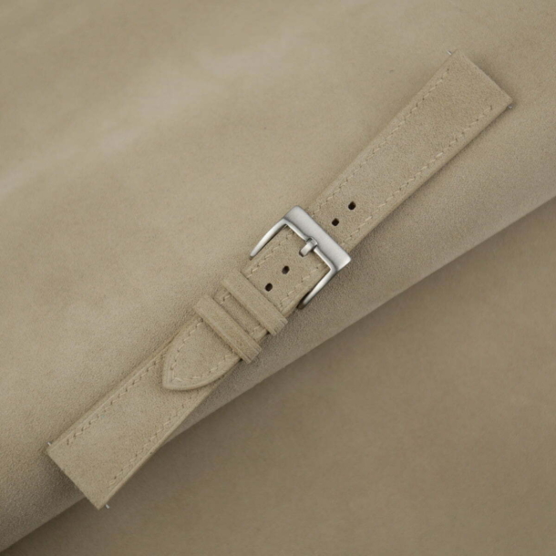 Beige Suede Leather Watch Strap - Image 3