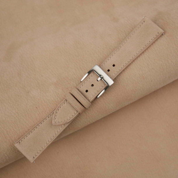 Cream Nubuck Leather Watch Strap - Image 4