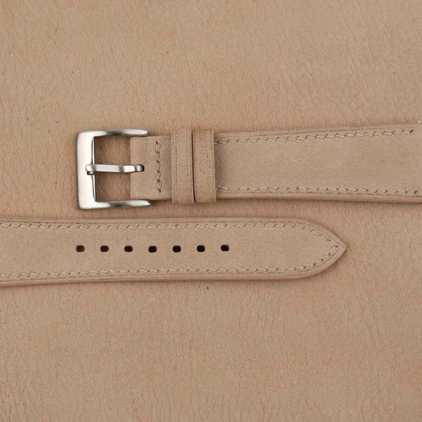 Cream Nubuck Leather Watch Strap - Image 3