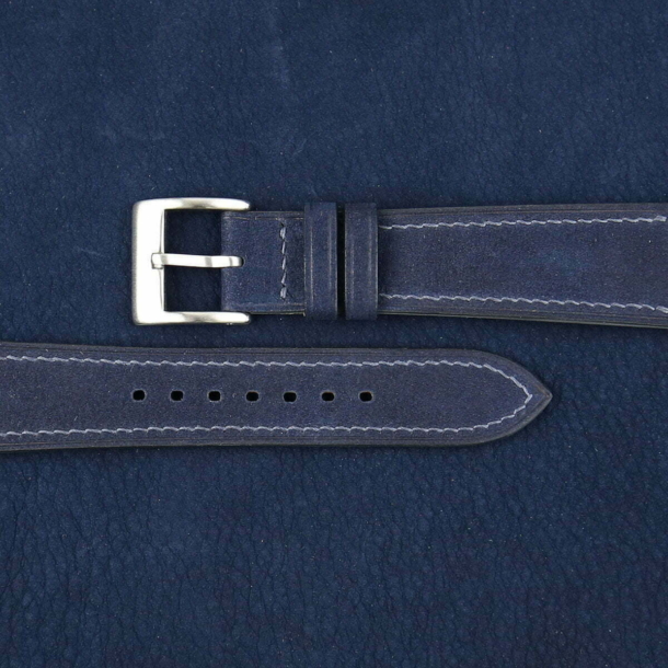 Navy Nubuck Leather Watch Strap - Image 2