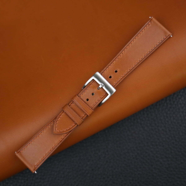 Golden Brown Smooth Calf Leather Watch Strap
