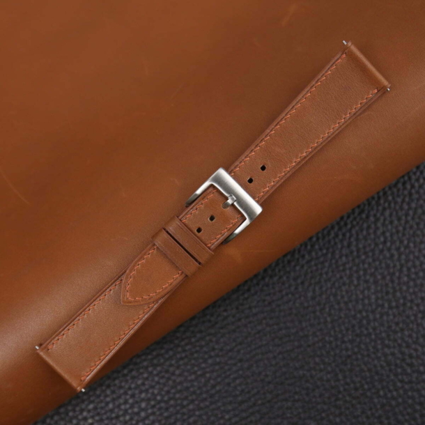 Brown Smooth Calf Leather Watch Strap