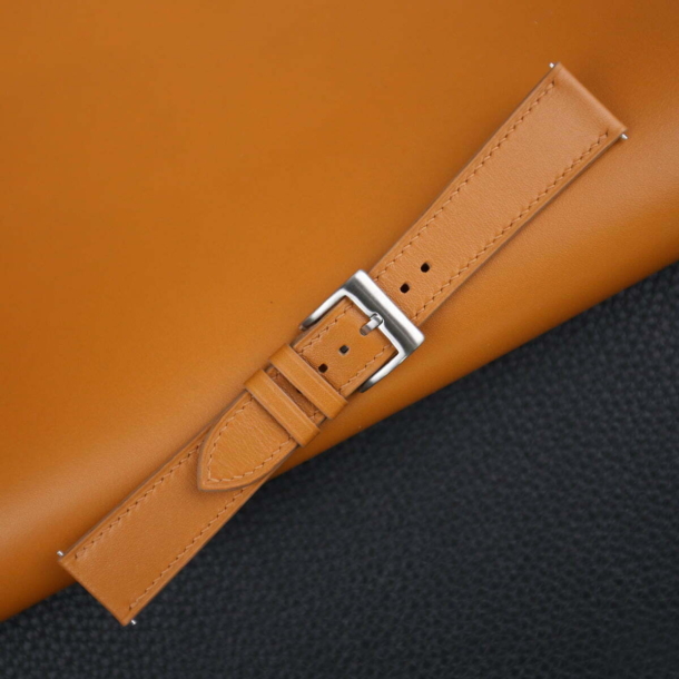 Golden Brown Smooth Calf Leather Watch Strap