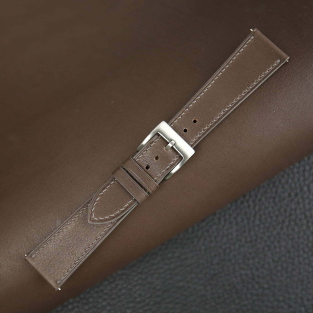 Dark Brown Smooth Calf Leather Watch Strap