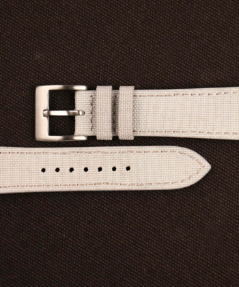 Alternative view of Pearl White Canvas Watch Strap
