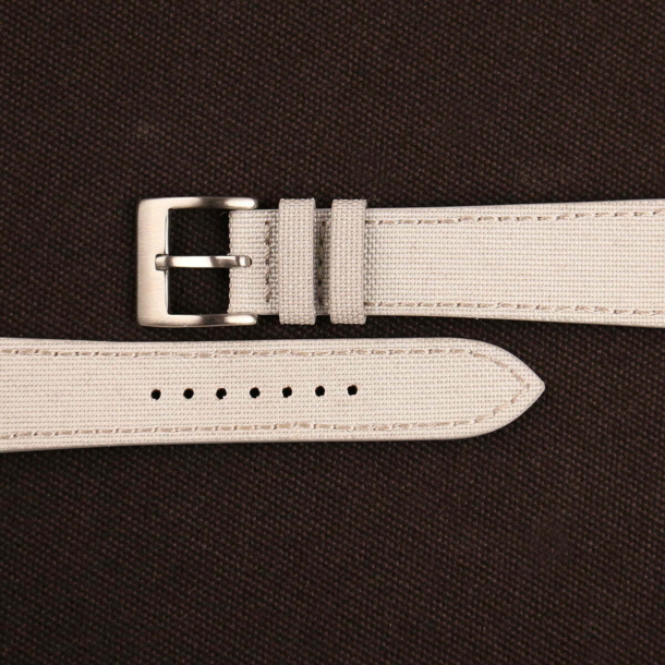 Pearl White Canvas Watch Strap - Image 3