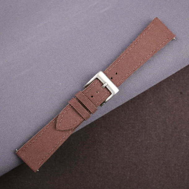 Dark Brown Canvas Watch Strap - Image 4