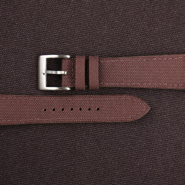 Dark Brown Canvas Watch Strap - Image 3