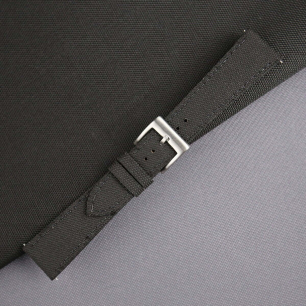 Black Canvas Watch Strap - Image 4