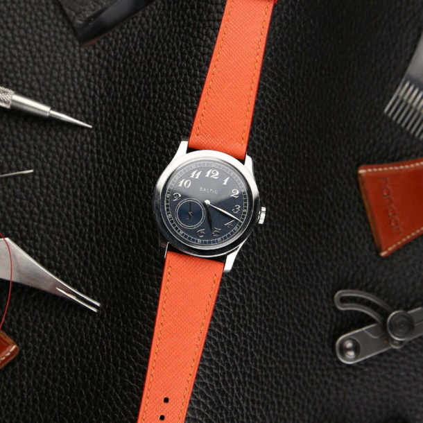 Orange Saffiano Leather Watch Strap - Image 2