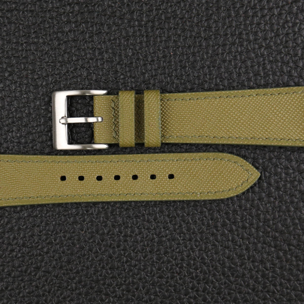 Olive Saffiano Leather Watch Strap - Image 4