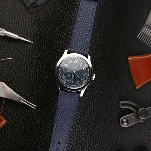 Navy Saffiano Leather Watch Strap - Image 4