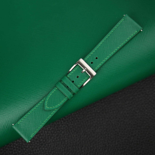 Green Saffiano Leather Watch Strap - Image 4