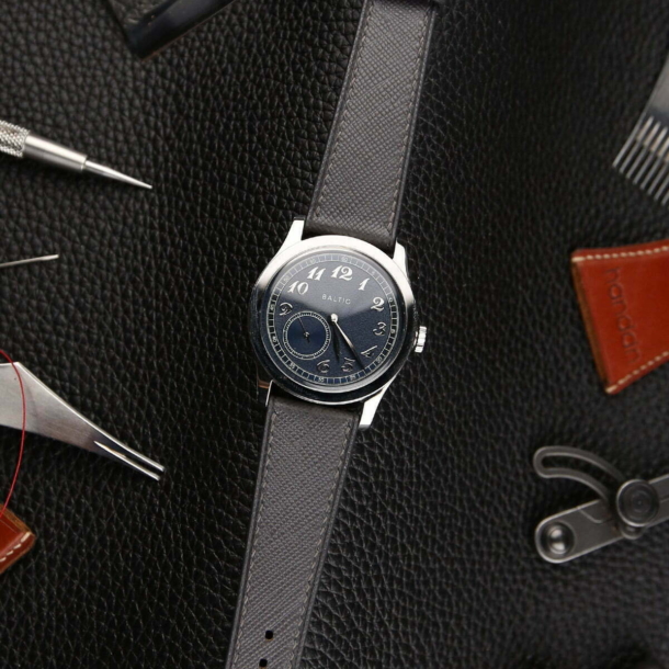 Dark Grey Saffiano Leather Watch Strap - Image 2