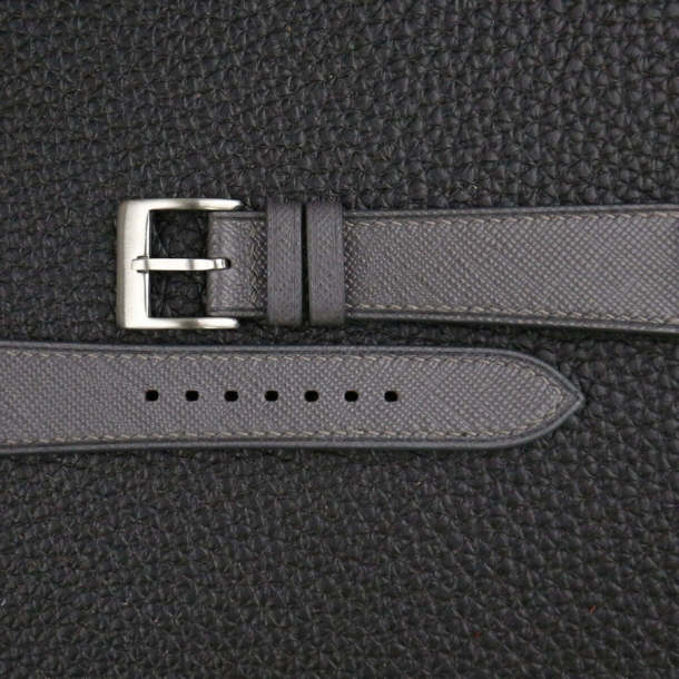 Dark Grey Saffiano Leather Watch Strap - Image 5