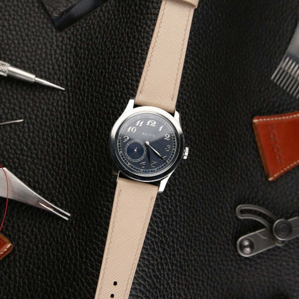 Cream Saffiano Leather Watch Strap - Image 2