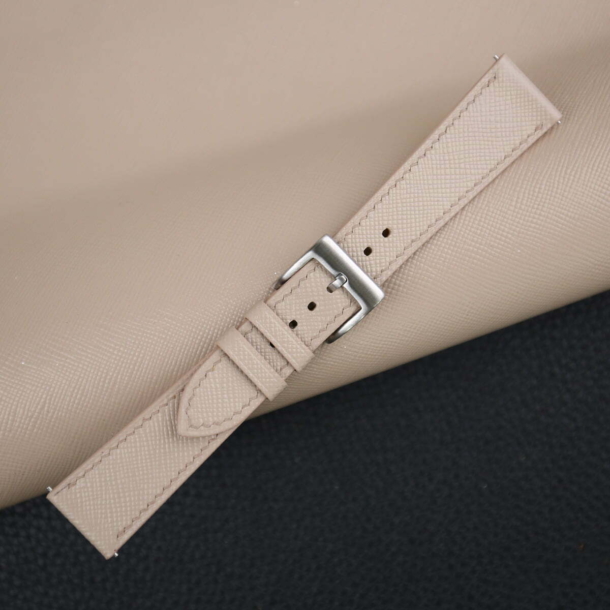 Cream Saffiano Leather Watch Strap - Image 4