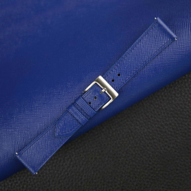 Blue Saffiano Leather Watch Strap - Image 4