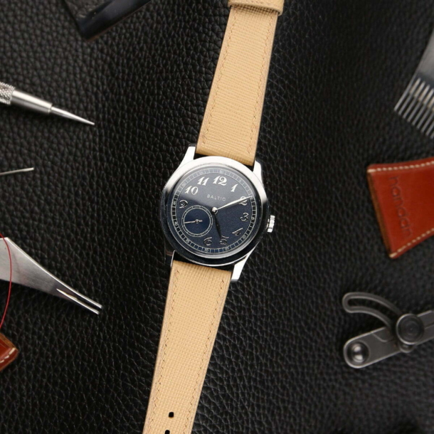 Beige Saffiano Leather Watch Strap - Image 2