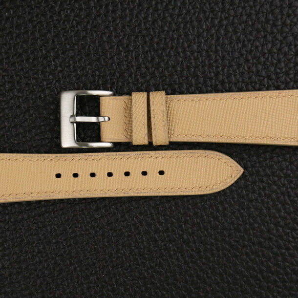 Beige Saffiano Leather Watch Strap - Image 3