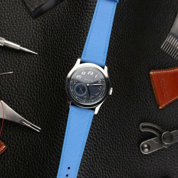 Baby Blue Saffiano Leather Watch Strap - Image 2