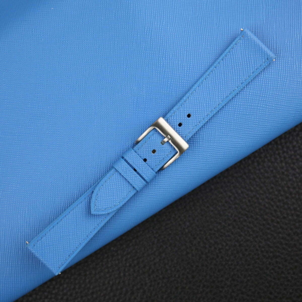Baby Blue Saffiano Leather Watch Strap - Image 4