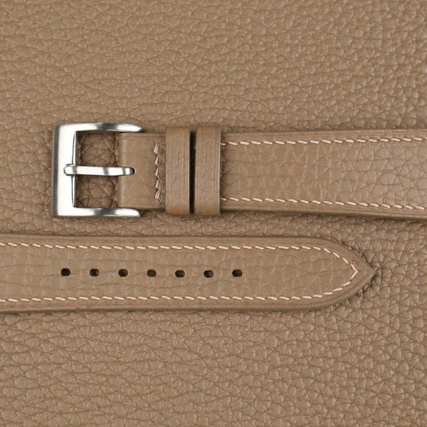 Taupe Togo Leather Watch Strap 3 Taupe Togo Leather Watch Strap - Image 3