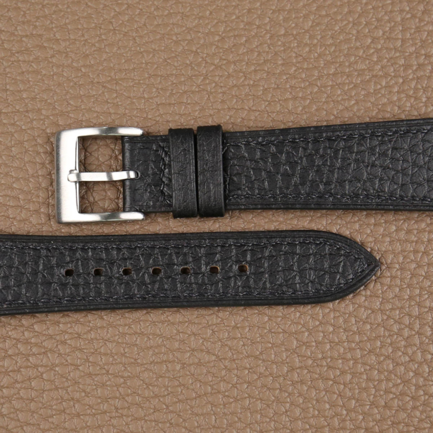 Black Togo Leather Watch Strap 3 Black Togo Leather Watch Strap - Image 3