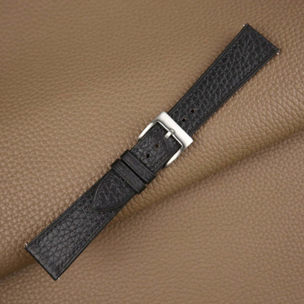 Black Togo Leather Watch Strap 4 Black Togo Leather Watch Strap - Image 4
