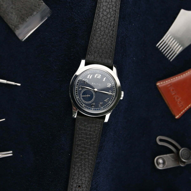 Black Togo Leather Watch Strap 2 Black Togo Leather Watch Strap - Image 2