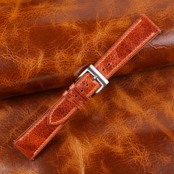 Cognac Waxed Leather Watch Strap - Image 3