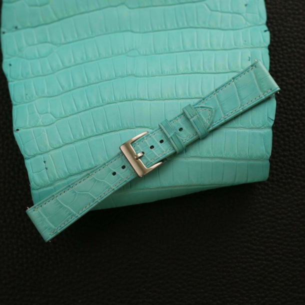 Turquoise Alligator Leather Watch Strap