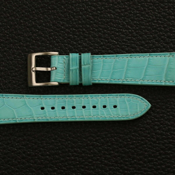 Turquoise Alligator Leather Watch Strap