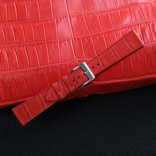 Red Alligator Leather Watch Strap - Image 3